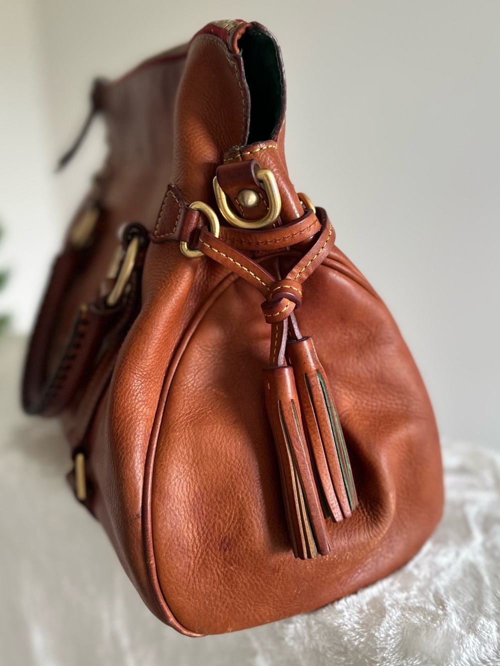 Dooney & Bourke Large Vintage Florentine Leather Satchel - Picture 7 of 16
